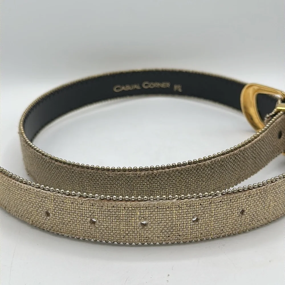 Casual Corner natural and gold belt, size ML